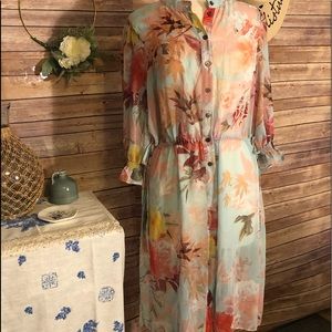 Vince Camuto Floral Kimono/Beach Coverup Size PL